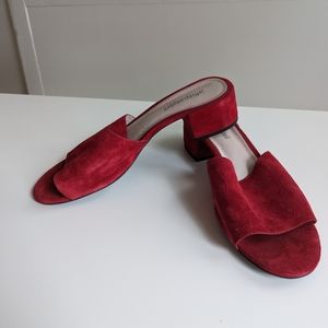 Jeffrey Campbell beaton red suede slides
